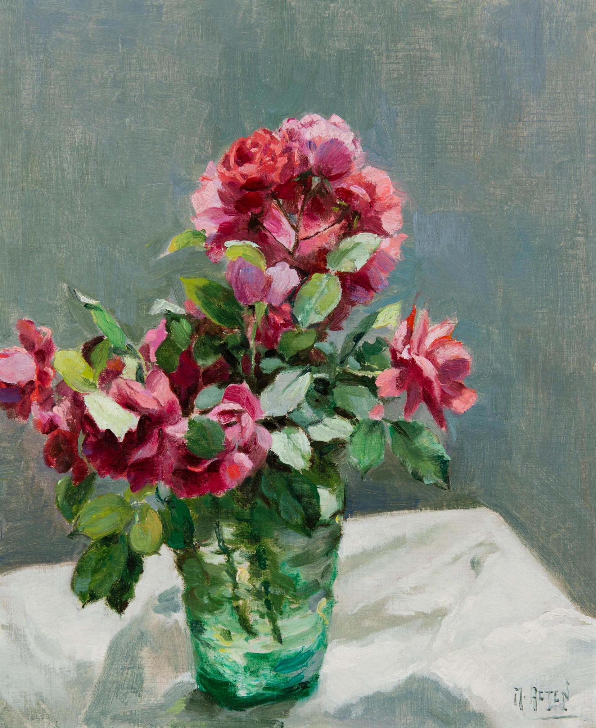 Red Roses in a Glass Vase Table Alten Portal