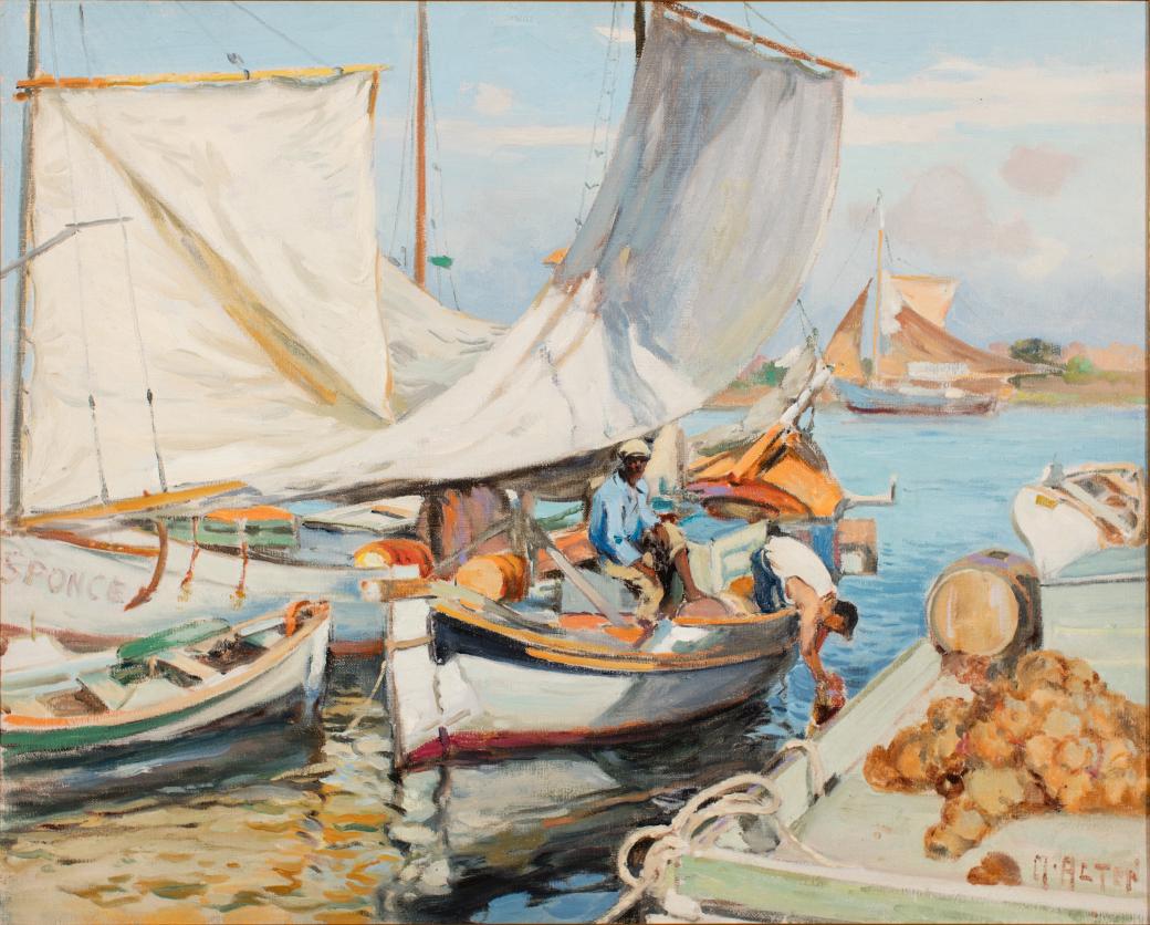 Three sailboats are pushed together.