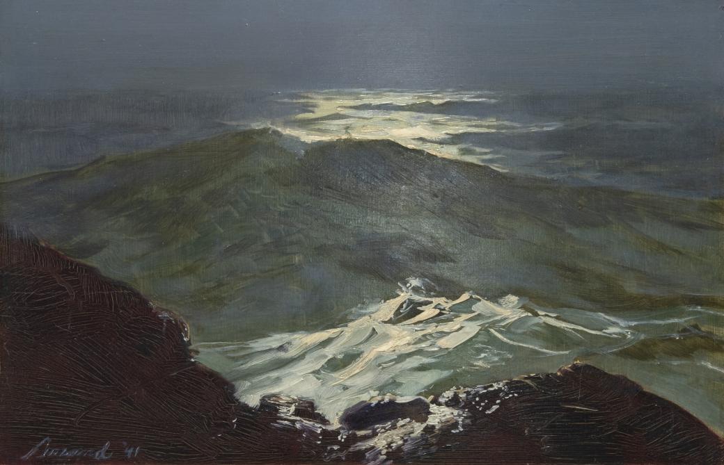 Dark image of ocean water.