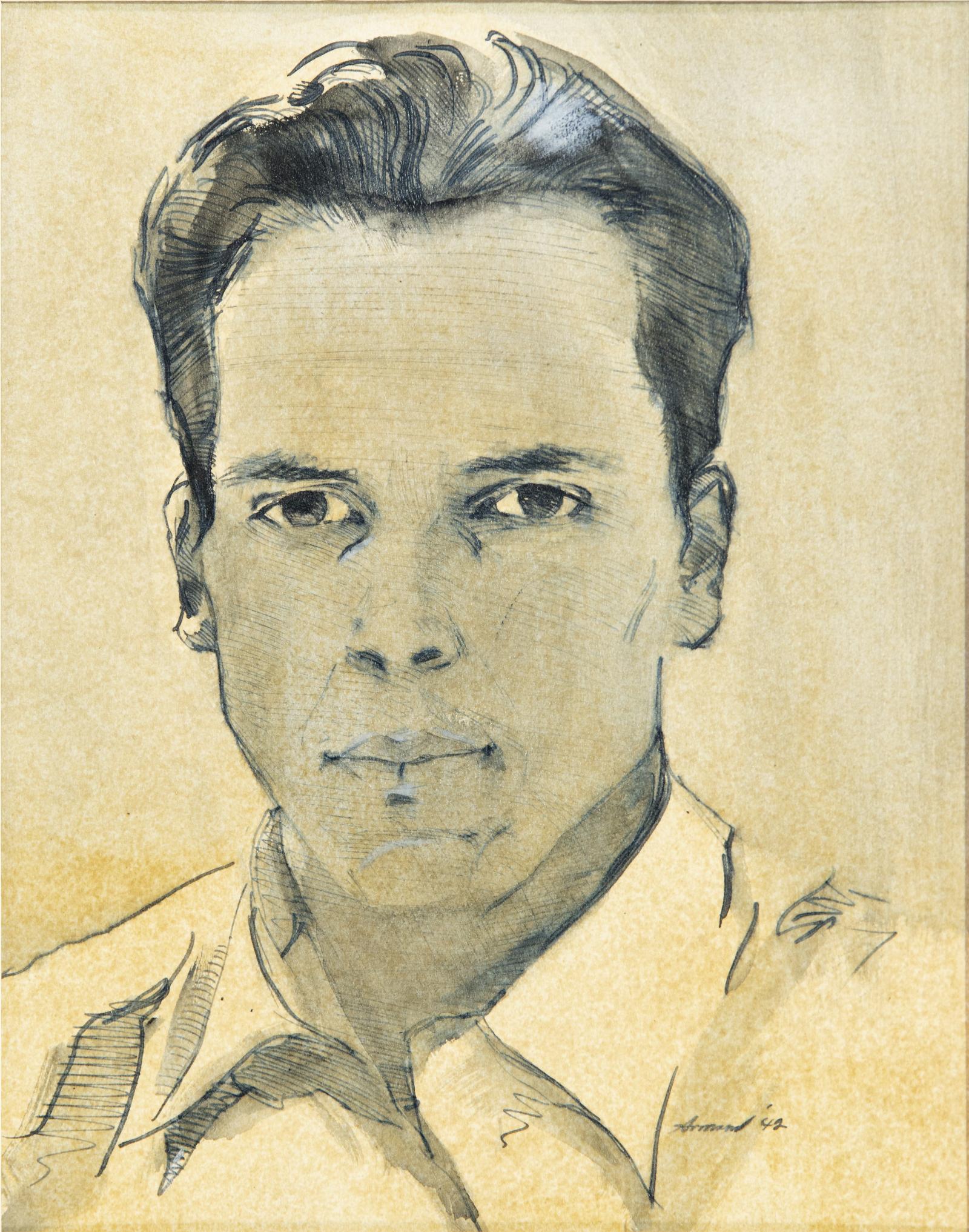 Self portrait of Armand Merizon as a younger man.