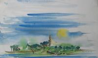 Sunny Watercolor Landscape