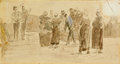 Bretonnes et Pecheurs sur le Quai (Breton Fishermen on the Quai)