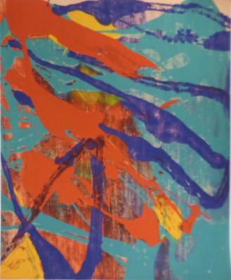 Abstract Painting, 1982 (Aqua, Red, Indigo, Yellow)