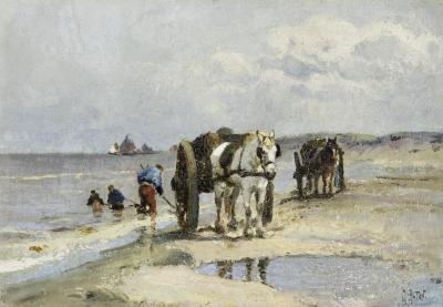 Clam Fishers and Horse Carts, Scheveningen