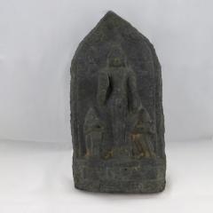 Blackstone Stele of Jain Tirthankara with Attendants, Southeast Asia