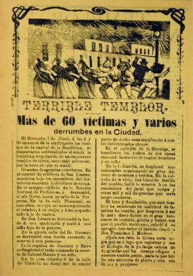 Terrible Temblor. Más de 60 Victimas y Varios Derrumbes en la Ciudad. (Terrible Earthquake. More than 60 victims and Several Landslides in the City)