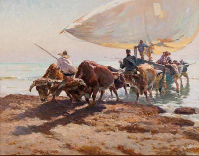 Oxen, Boat and Fishermen, Valencia