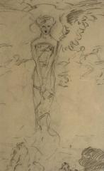 Sketched of Winged Female Figure (Detail)