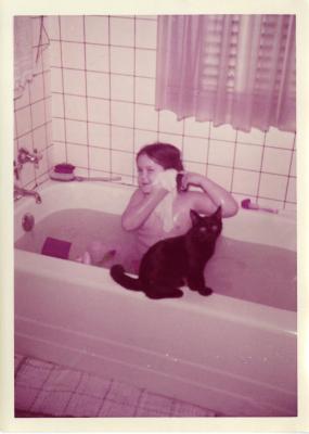 Untitled (Child in Bath with Cat)