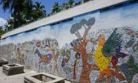 Tile Mosaic created by children from the Art Creation Foundation for Children (ACFC) in Jacmel, Haiti