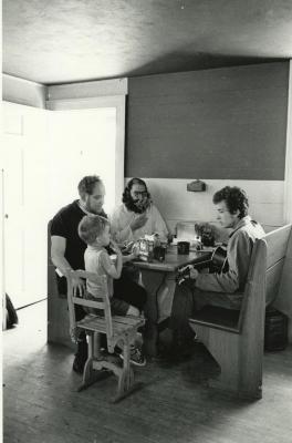 "Breakfast with Friends" Bob Dylan, Allen Ginsberg, Al Aronowitz and Son, Woodstock, New York