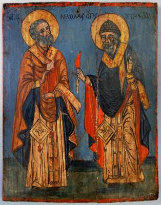 "Two Male Saints" Reproduction of Early Medieval Greek Icon