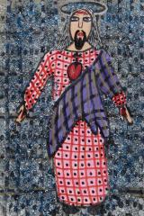 Standing Christ with Heart Exposed on Chest, Purple Robe