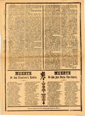 Tristes Recuerdos de los Entierros de Madero y Pino Suarez (Sad Memories of the Funerals of Madero and Pino Suarez)