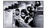Displaced Iraqis during the war in Iraq, near Basra, Iraq