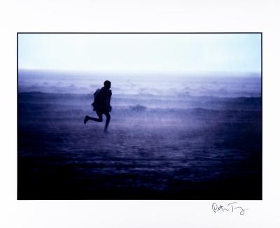 Ethiopian Refugee Running in Rainstorm, Togwajaale, Somalia