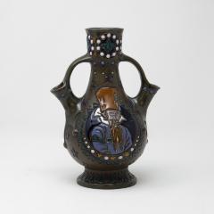 Austrian Vase with Double Spout Handles