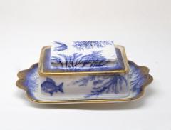 English Transferware Sardine Box with Lid