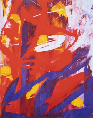 Abstract Painting 1982 (Red, Indigo, White)