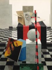 Untitled (Checkered Gallery with Portrait)