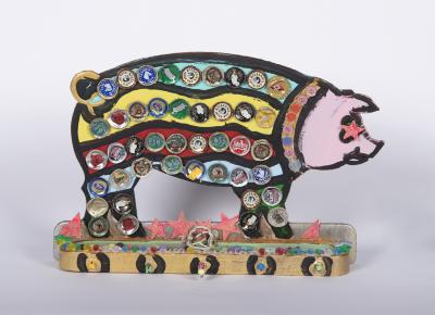 Bottle Cap Pig in a Poke