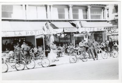 Untitled (Street with Bikes and Restaurant) 