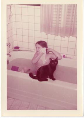 Untitled (Girl in Bathtub and Cat) 