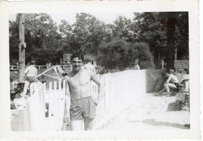 Untitled (Young Man Leaning on Fence) 