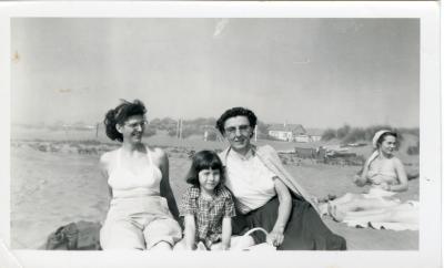 Untitled (Two Women and Child on Beach) 