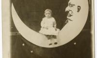 Untitled (Baby on Cutout Moon) 