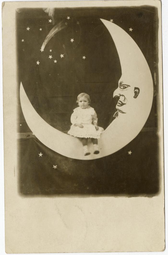 Untitled (Baby on Cutout Moon) 