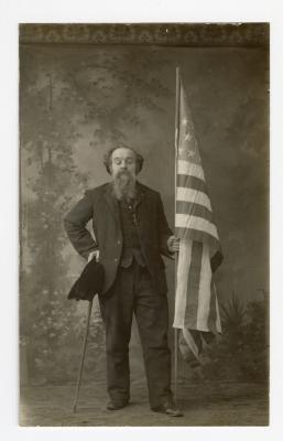 Untitled (Man Holding American Flag) 