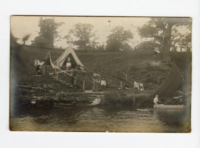 Untitled (River and Hill with Tent) 