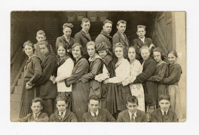 Untitled (Group of Young People on Staircase) 