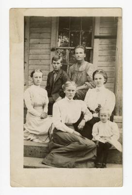 Untitled (Three Women, Two Girls, and Boy on Porch) 