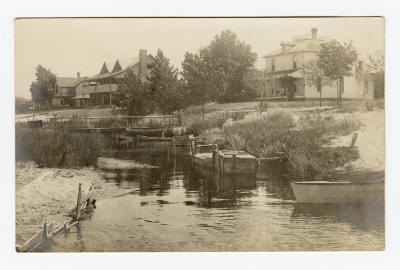 Untitled (Creek, Houses, and Bridge) 