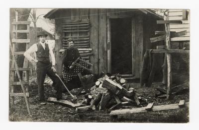 Untitled (Man and Woman Splitting Wood) 