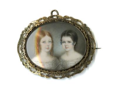 Untitled Miniature Portrait (Two Young Girls)