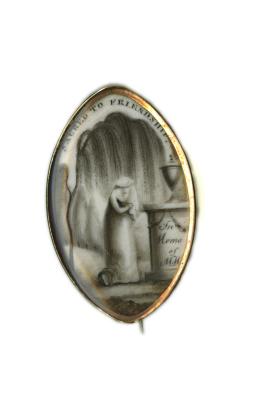 Miniature Painting Mourning Brooch