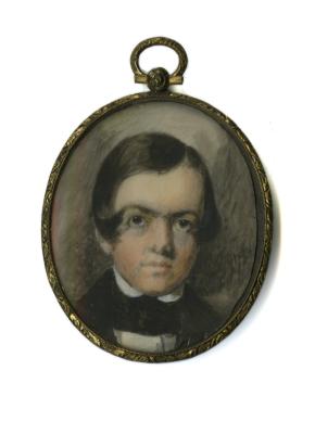 Untitled Miniature Portrait Necklace (Young Boy)