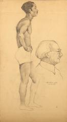 Figure Study with Portrait of a Man